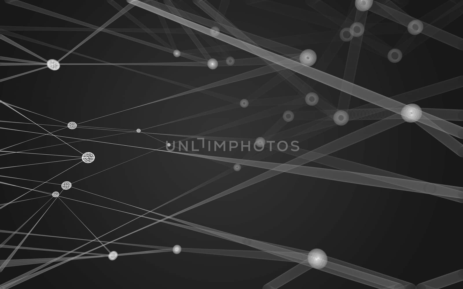 Abstract polygonal space low poly dark background with connecting dots and lines. Connection structure. 3d rendering