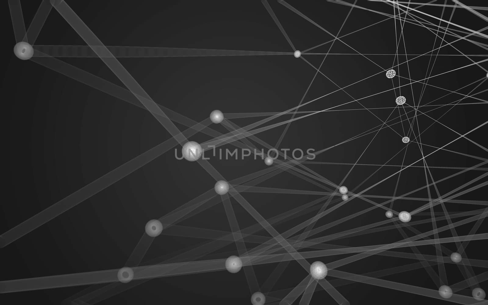 Abstract polygonal space low poly dark background with connecting dots and lines. Connection structure. 3d rendering