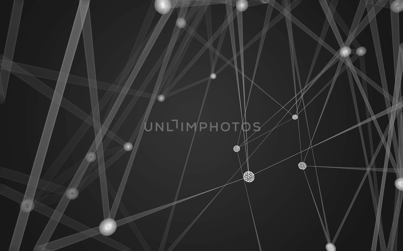 Abstract polygonal space low poly dark background, 3d rendering by teerawit