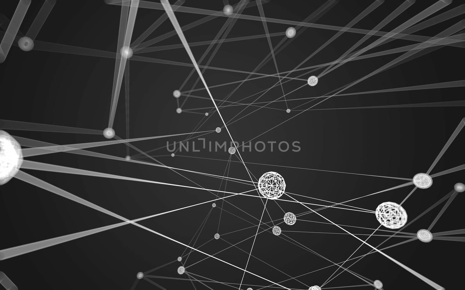 Abstract polygonal space low poly dark background, 3d rendering by teerawit