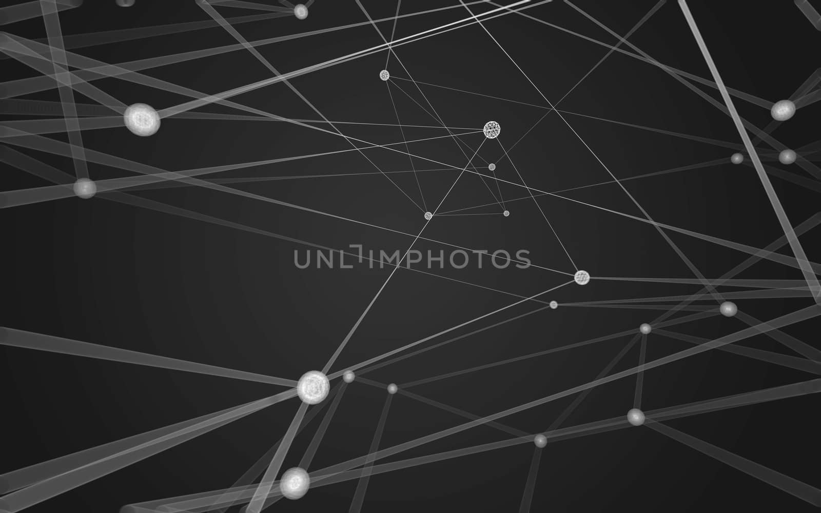 Abstract polygonal space low poly dark background, 3d rendering by teerawit