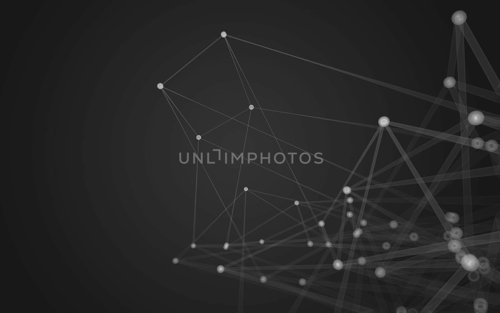 Abstract polygonal space low poly dark background with connecting dots and lines. Connection structure. 3d rendering