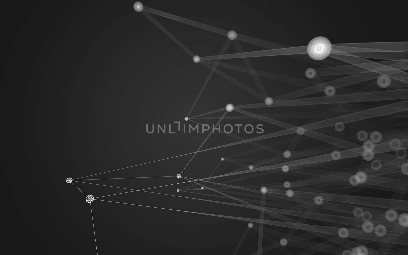 Abstract polygonal space low poly dark background, 3d rendering by teerawit