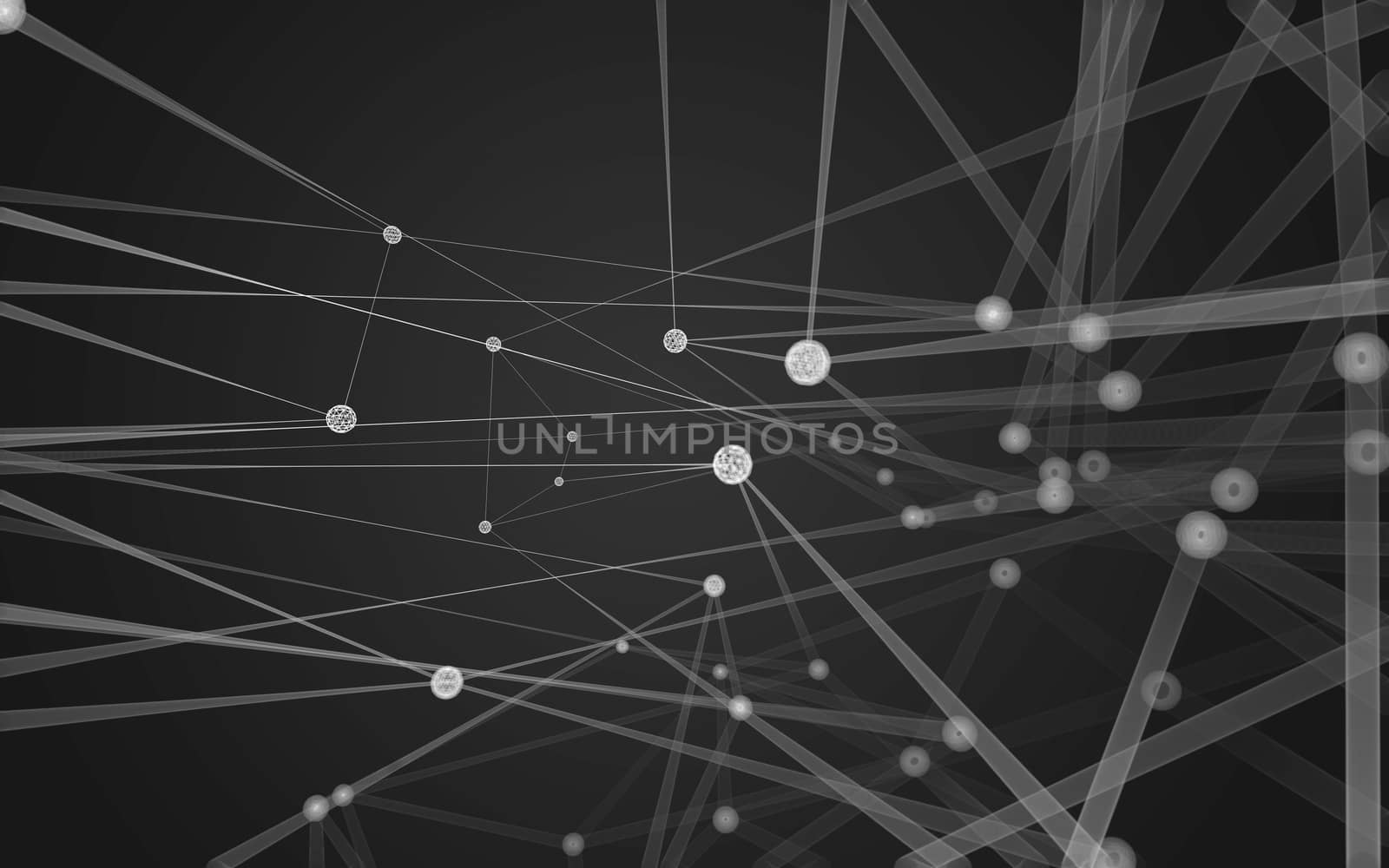 Abstract polygonal space low poly dark background with connecting dots and lines. Connection structure. 3d rendering