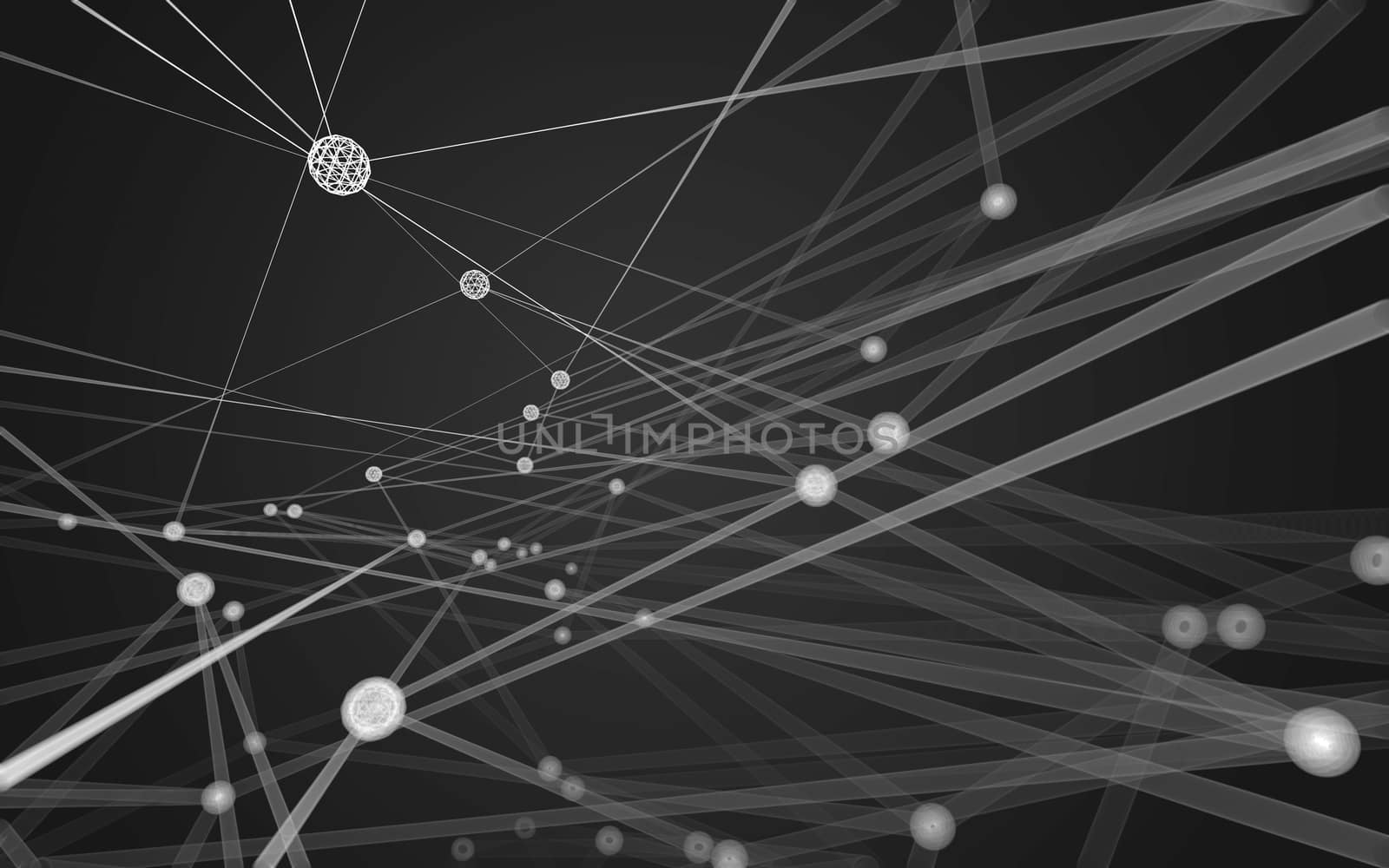 Abstract polygonal space low poly dark background with connecting dots and lines. Connection structure. 3d rendering