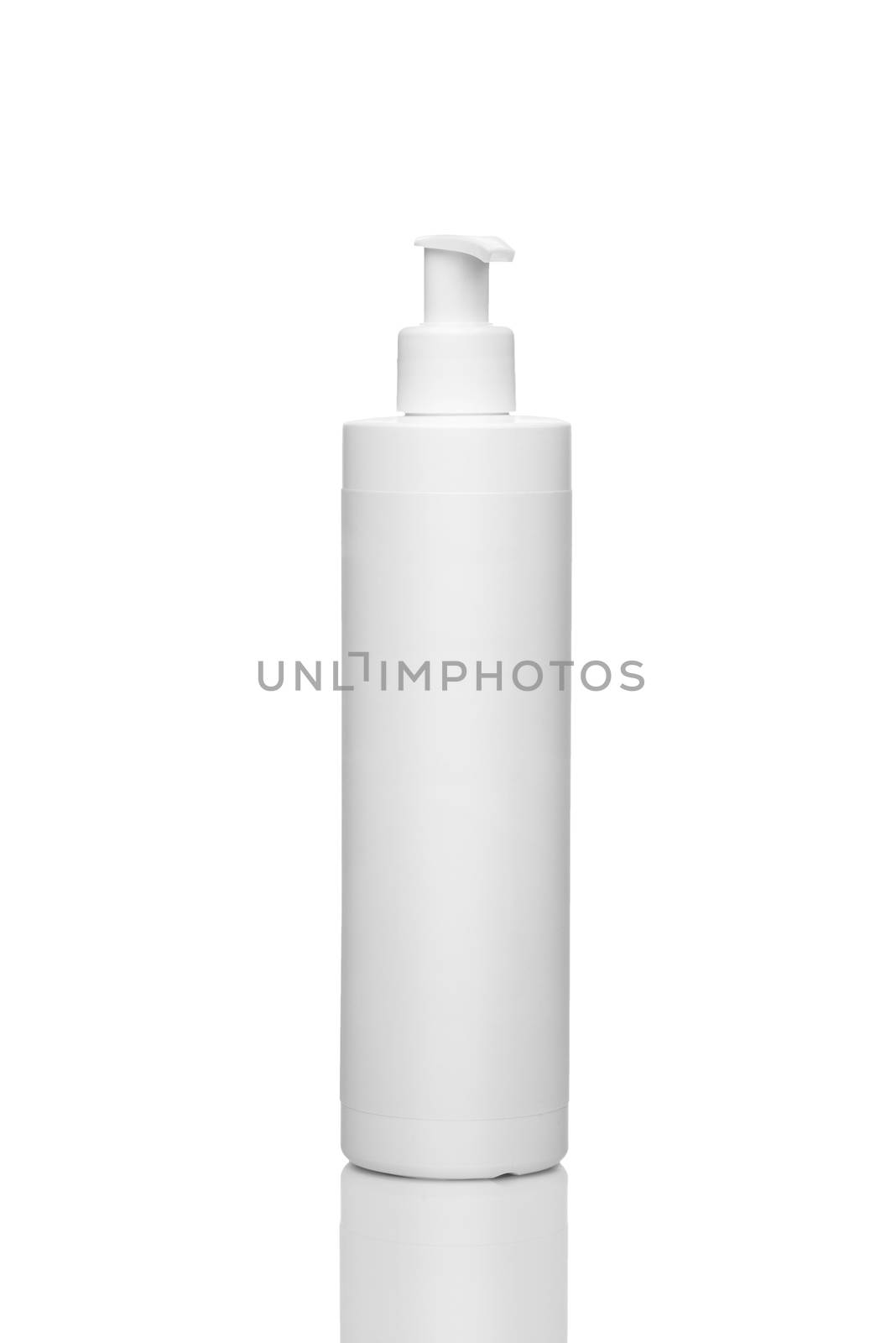 Plastic bottle for liquid cosmetic isolated on a white background by fotooxotnik