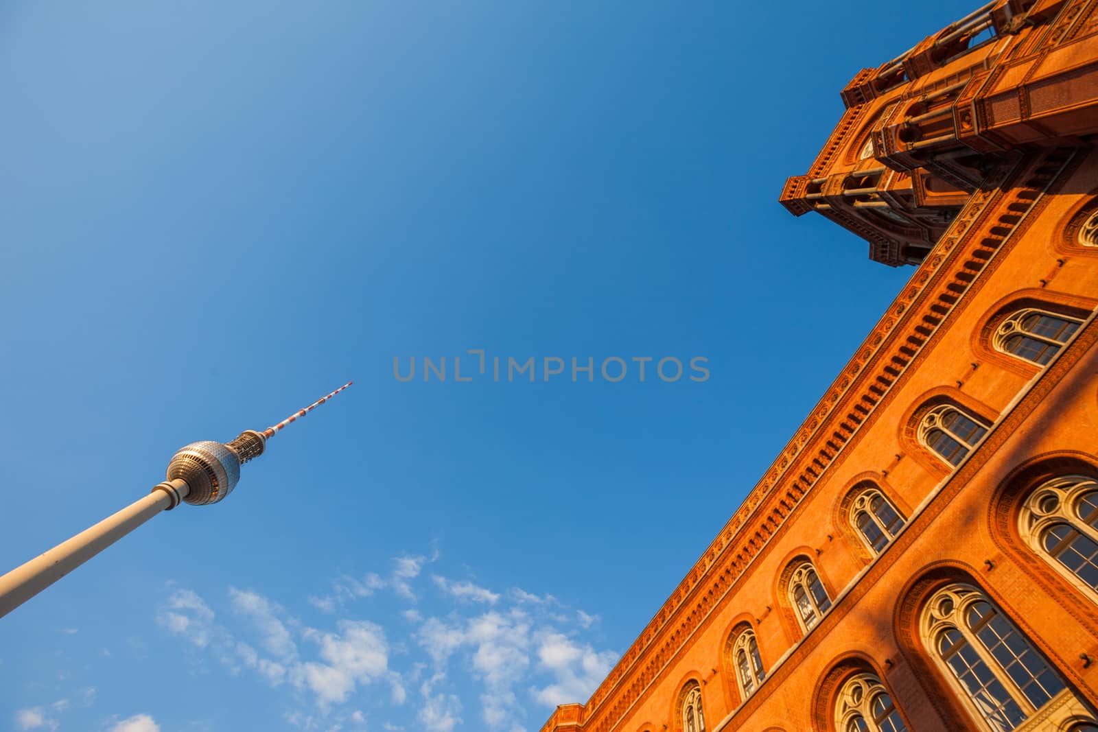 The Rotes Rathaus and Fernsehturm (TV Tower), Berlin by edan