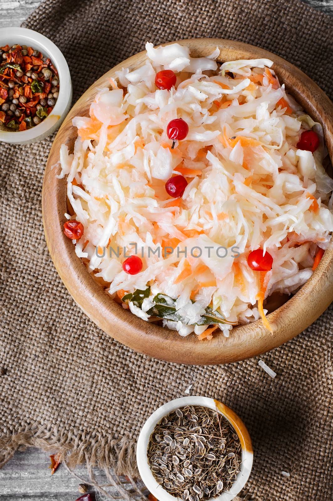 Ukrainian national dish of sauerkraut according to a traditional recipe
