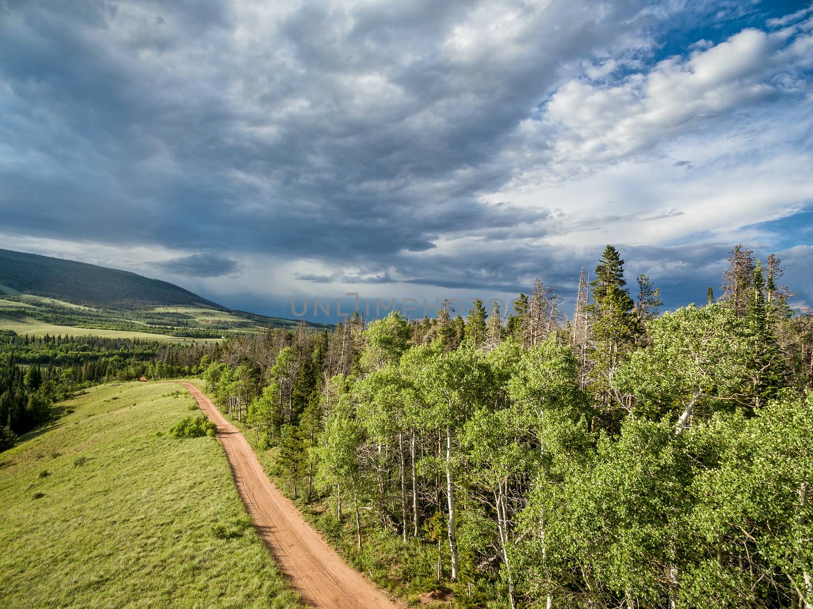 Colorado backcountry road aerial view by PixelsAway