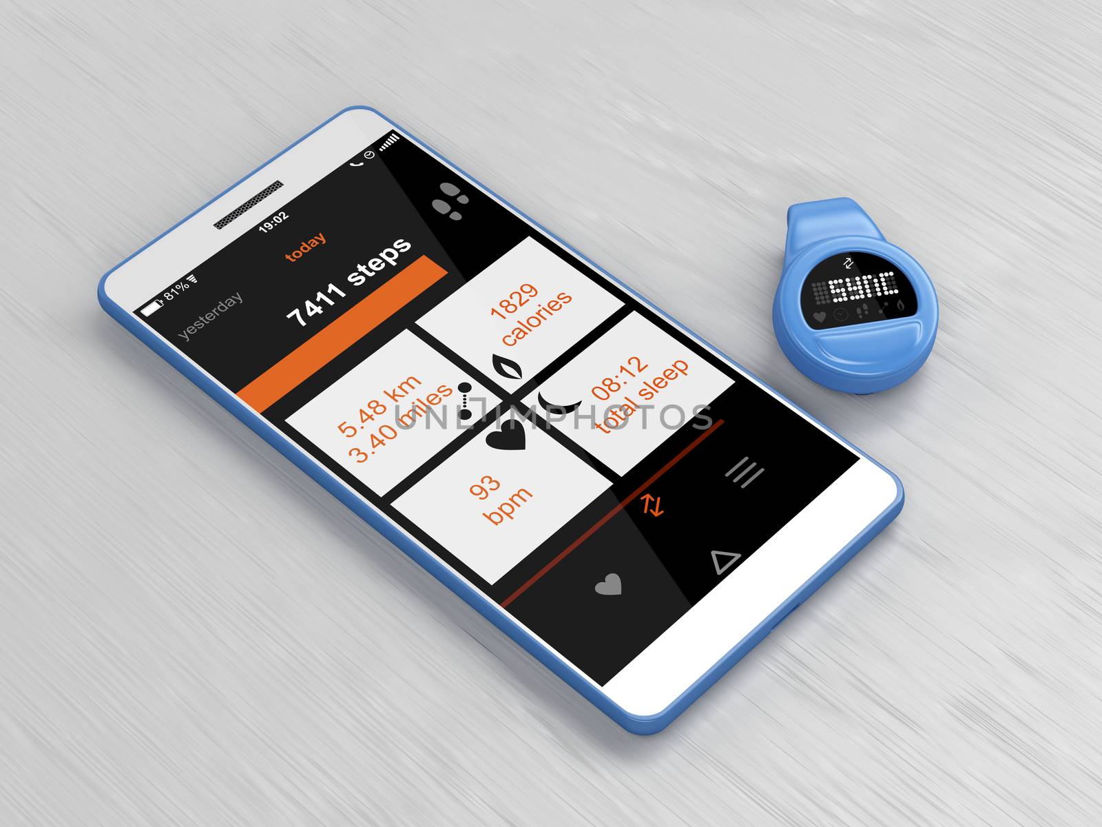 Activity tracker and smartphone  by magraphics