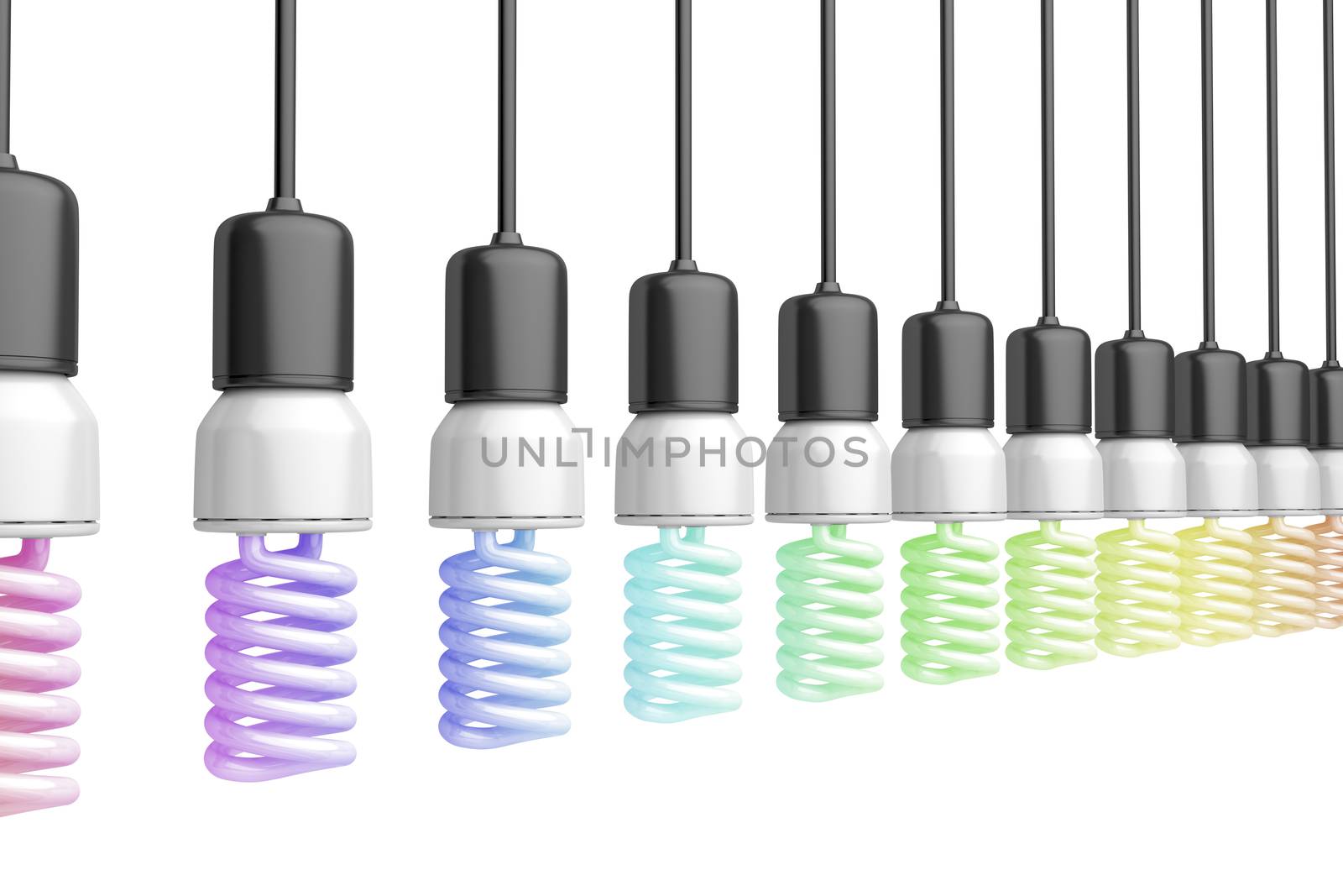 Light bulbs with different colors