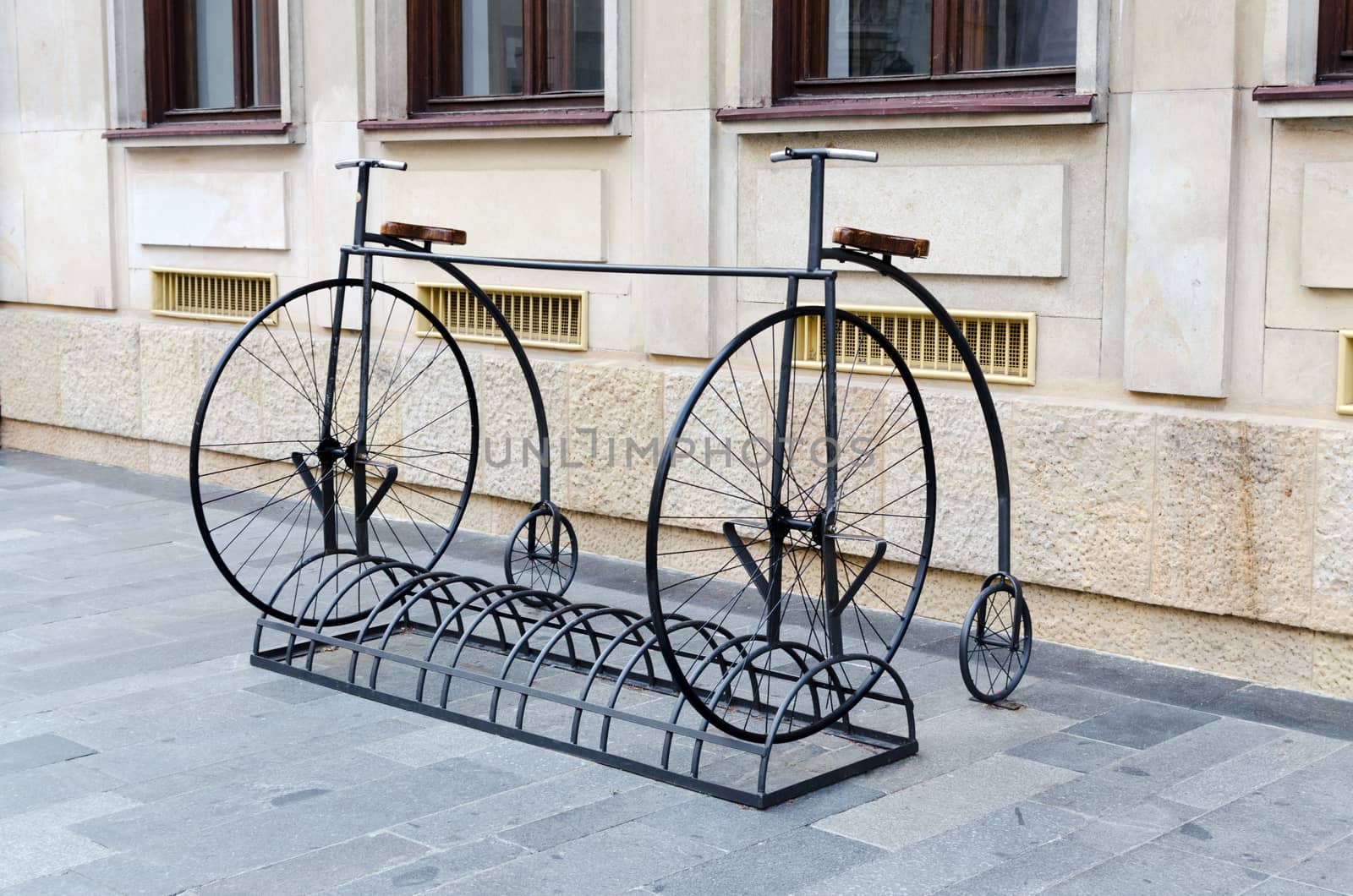 Bike Stand in Penny Farthing Design, Bratislava, Slovakia by DNKSTUDIO