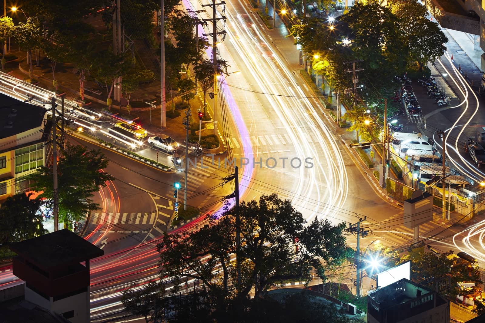 Crossroad at the night - Bangkok, Thailand