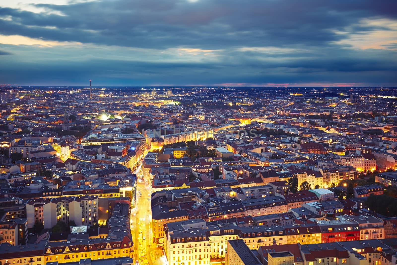 Skyline of Berlin at the night, Germany 