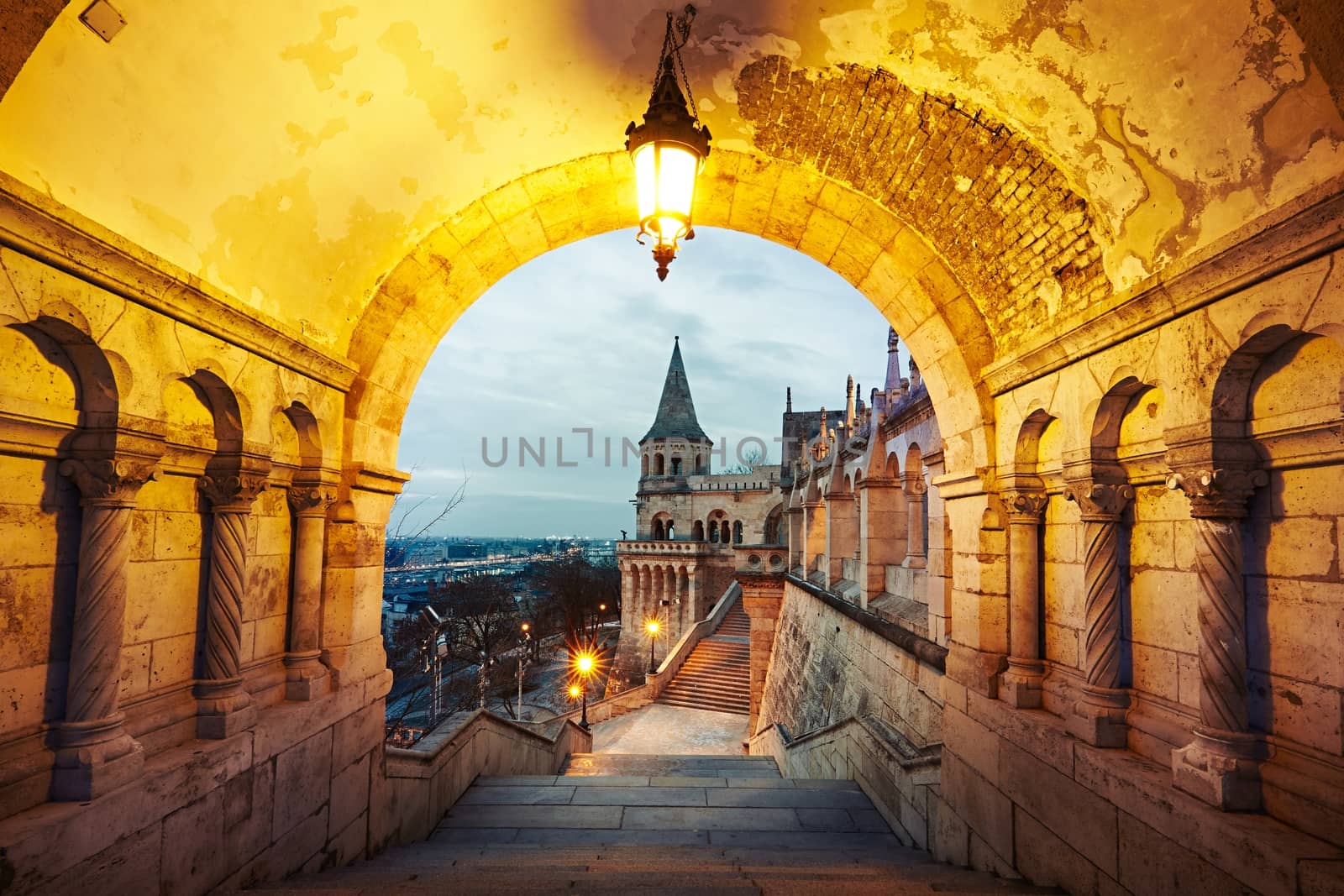 Fisherman's Bastion - dawn in Budapest, Hungary