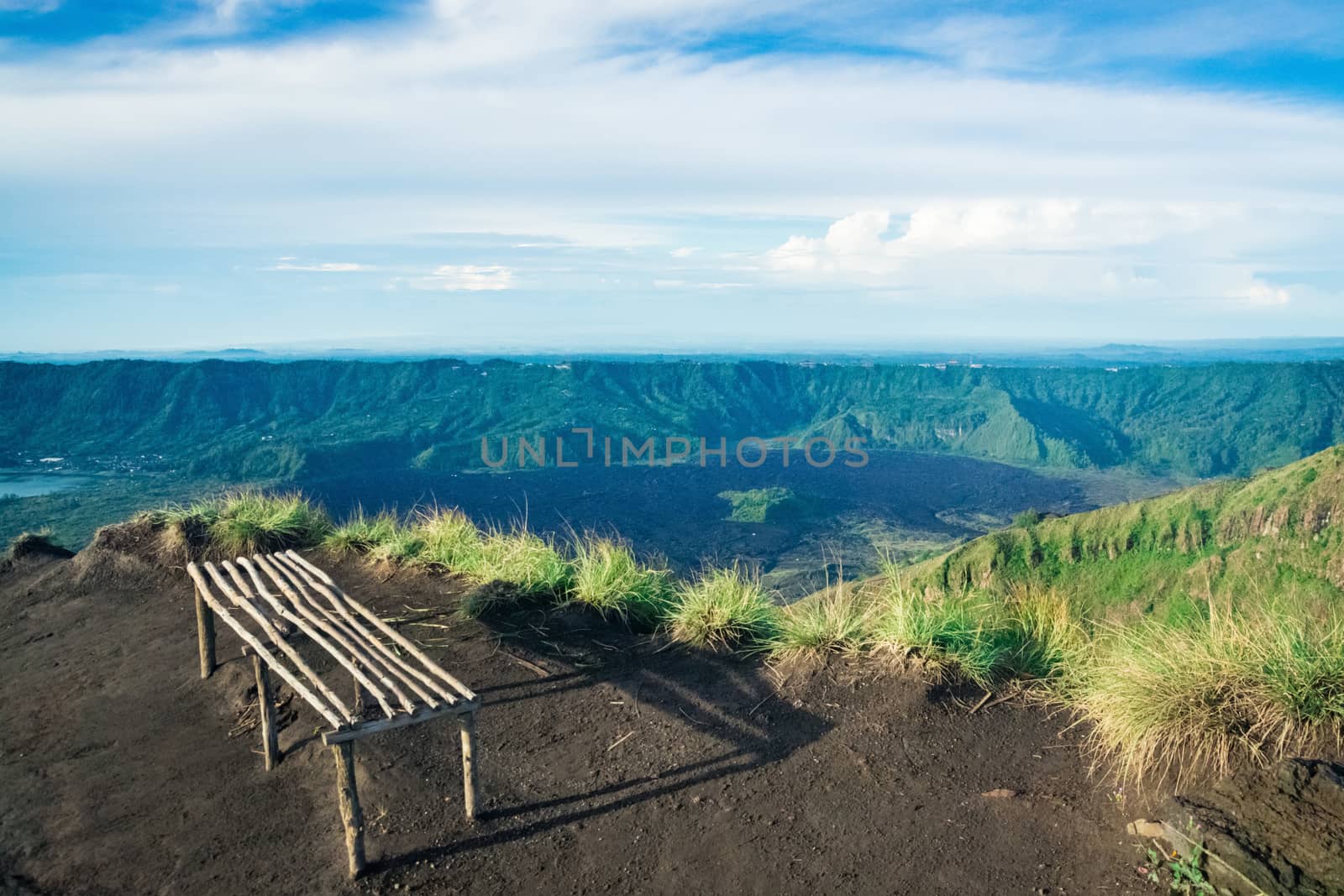 A view from Gunung Agung Volcano and Lake Danau Batur, Bali, Indonesia.