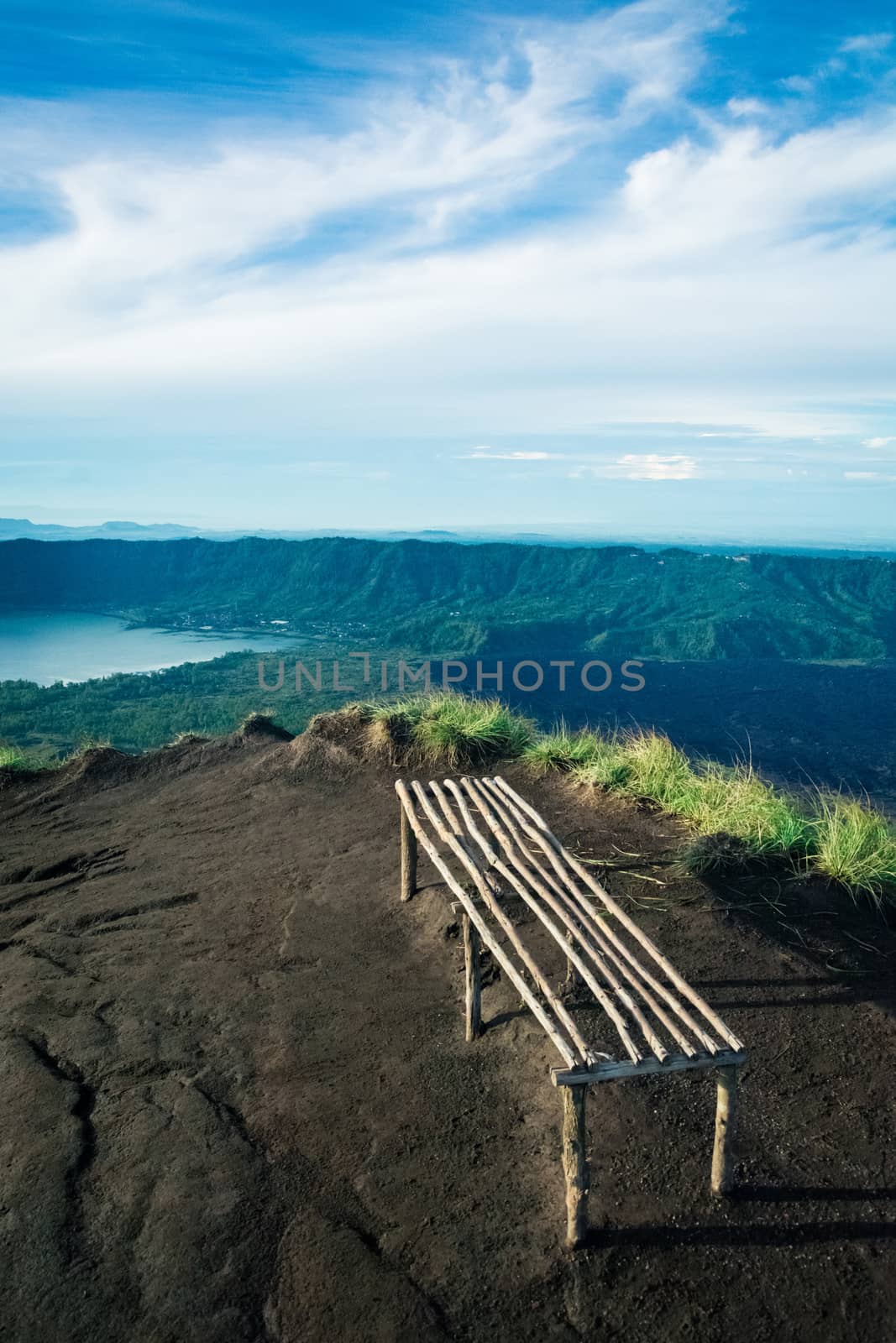 A view from Gunung Agung Volcano and Lake Danau Batur, Bali, Indonesia.