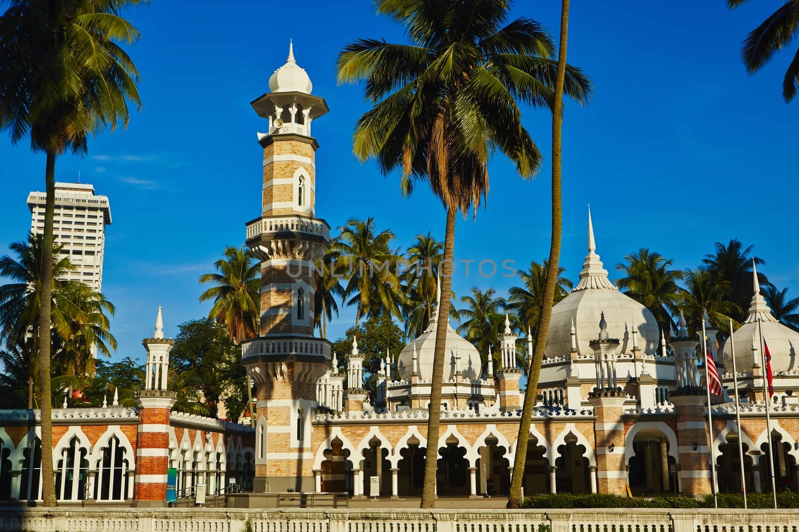 Mosque Masjid Jamek in Kuala Lumpur, Malaysia 