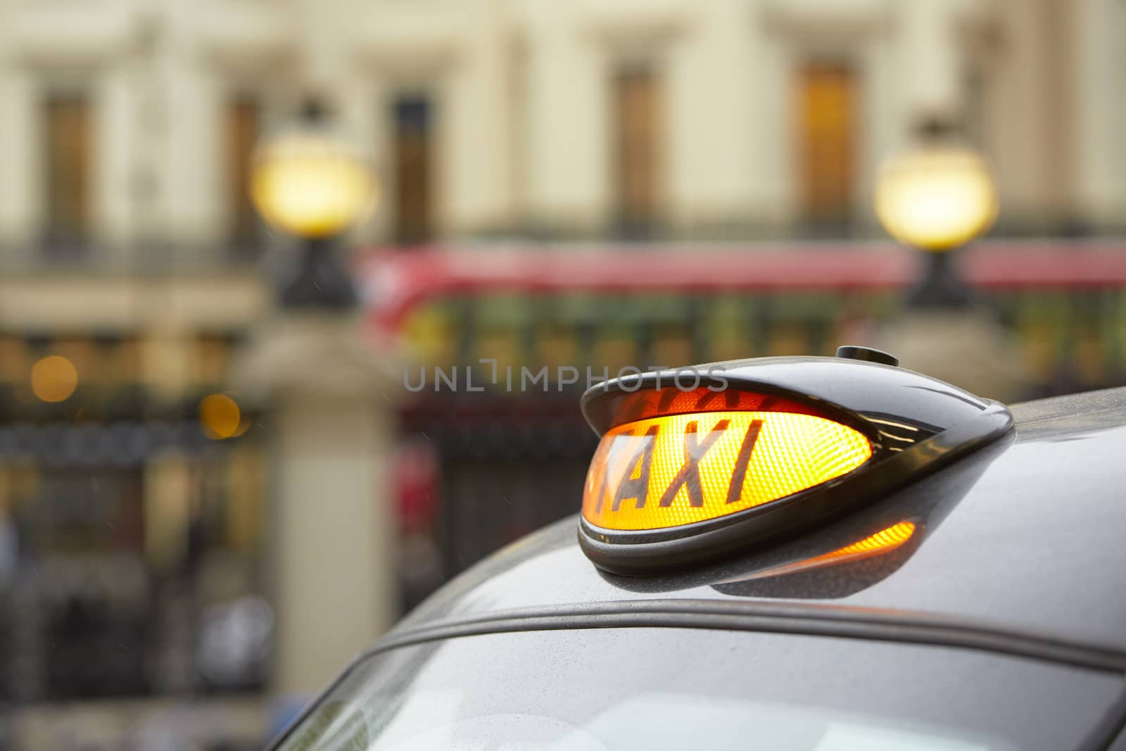 Taxi car in London - selective focus 