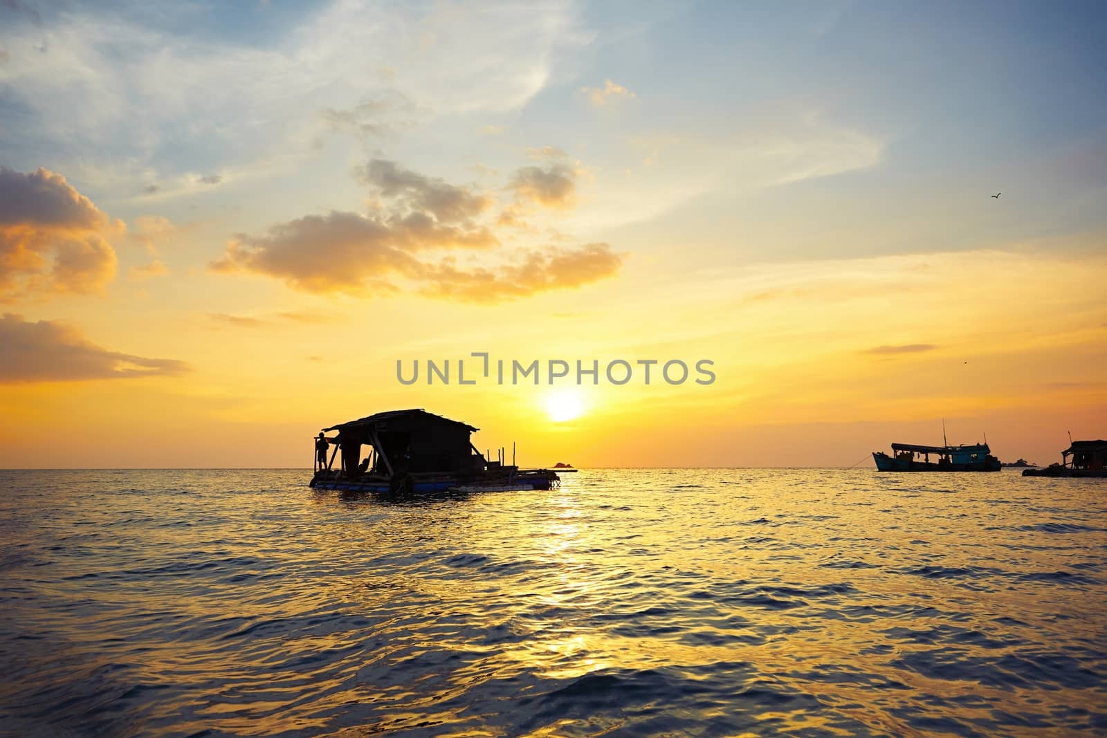 Fishing village on the sea - Phu Quoc island, Vietnam