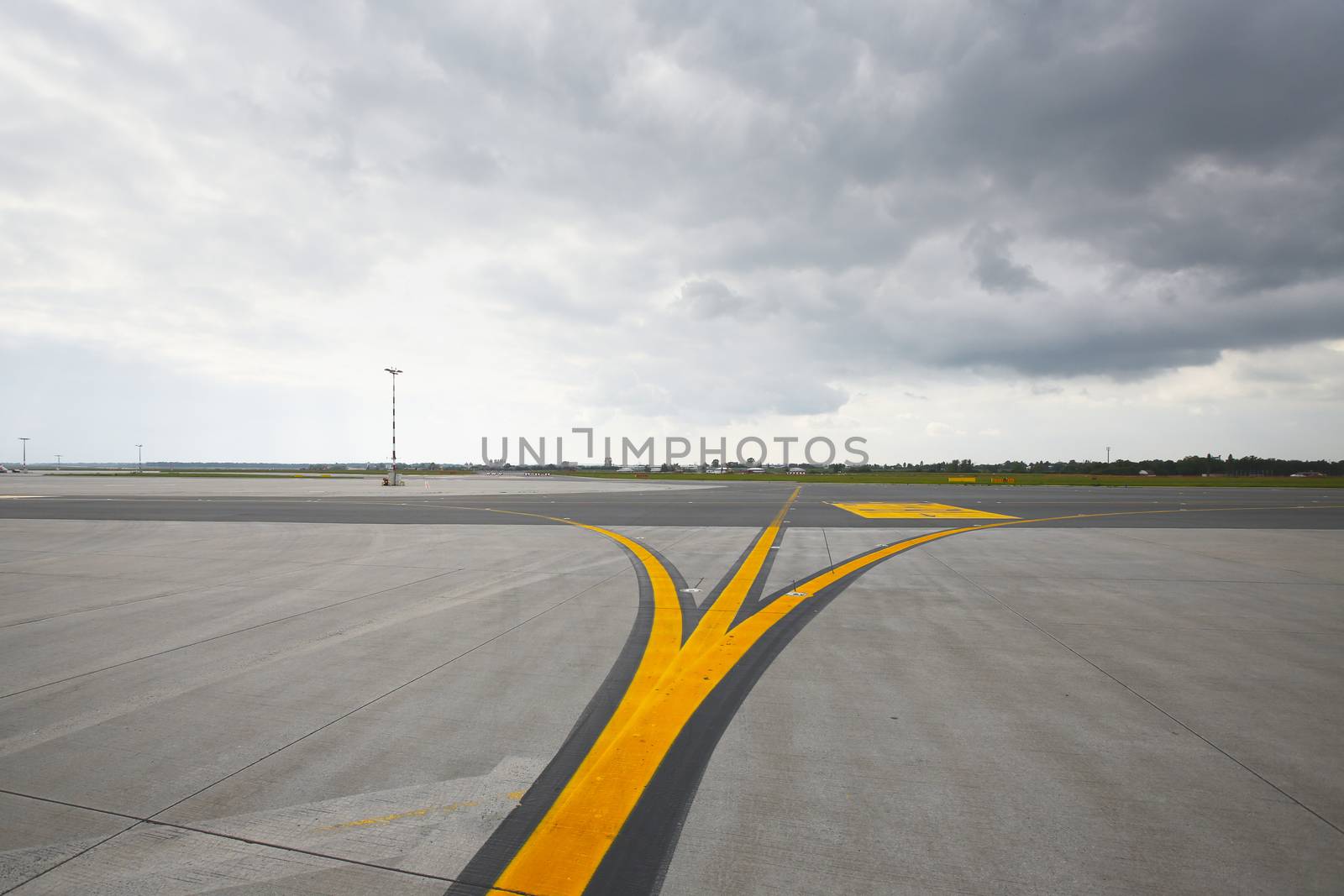 Airfield - marking on taxiway is heading to runway.