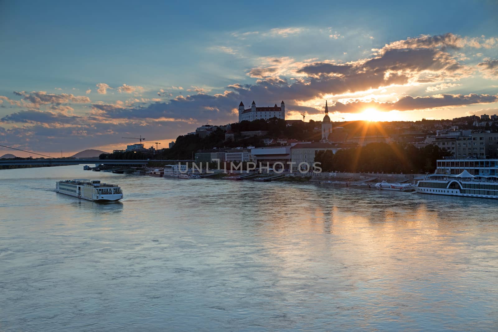 View on Bratislava castle and river Danube - Slovakia
