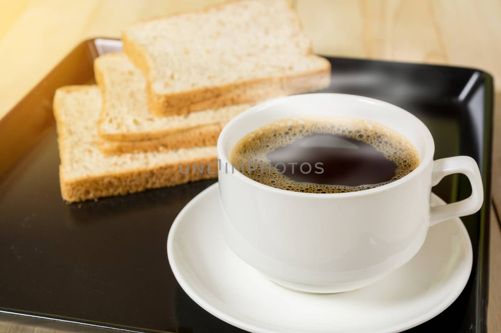 Cup of coffee with whole wheat