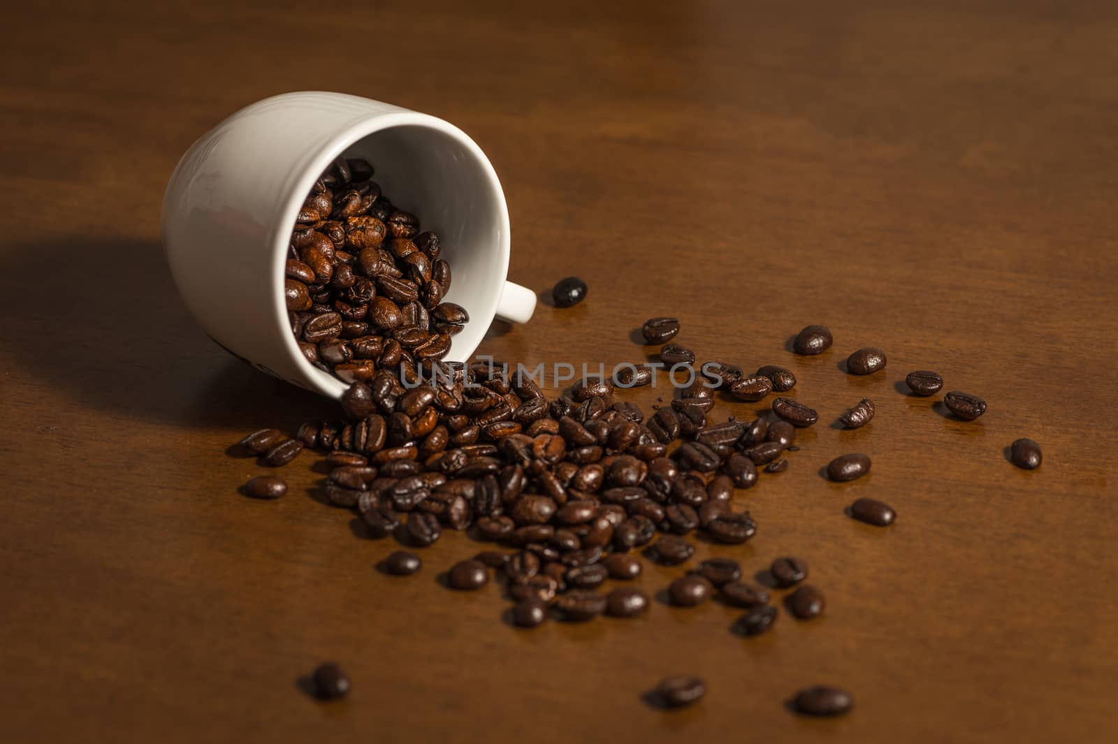 Coffee bean and white cup