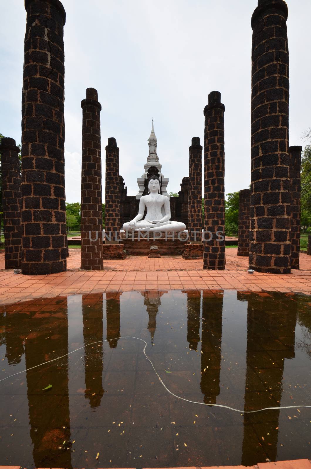 Sukhothai old historic town and old big Buddha statue