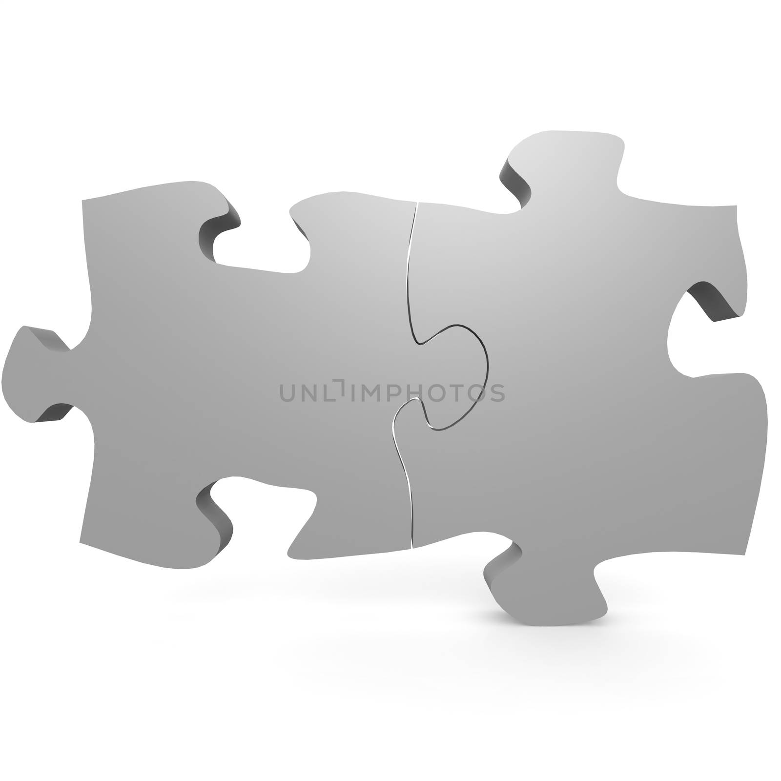 Two gray puzzle image with hi-res rendered artwork that could be used for any graphic design.