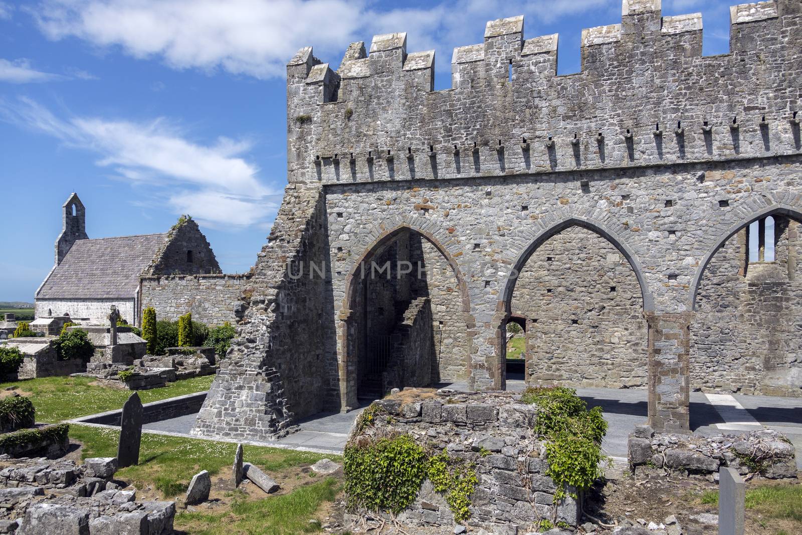 The ruins of Ardfert Cathedral in County Kerry in the Republic of Ireland. Ardfert was the site of a Celtic Christian monastery reputedly founded in the 6th century by Saint Brendan.