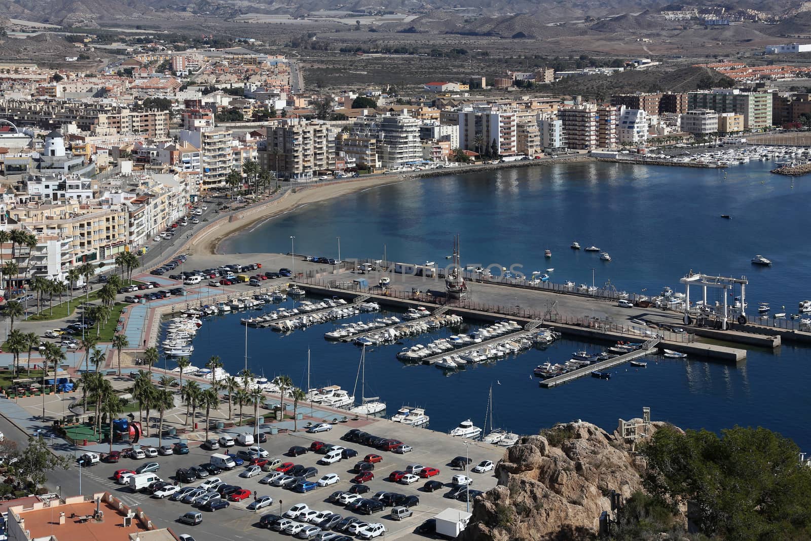 The Mediterranean port of Aguilas on the Costa Calida in Murcia in southeastern Spain