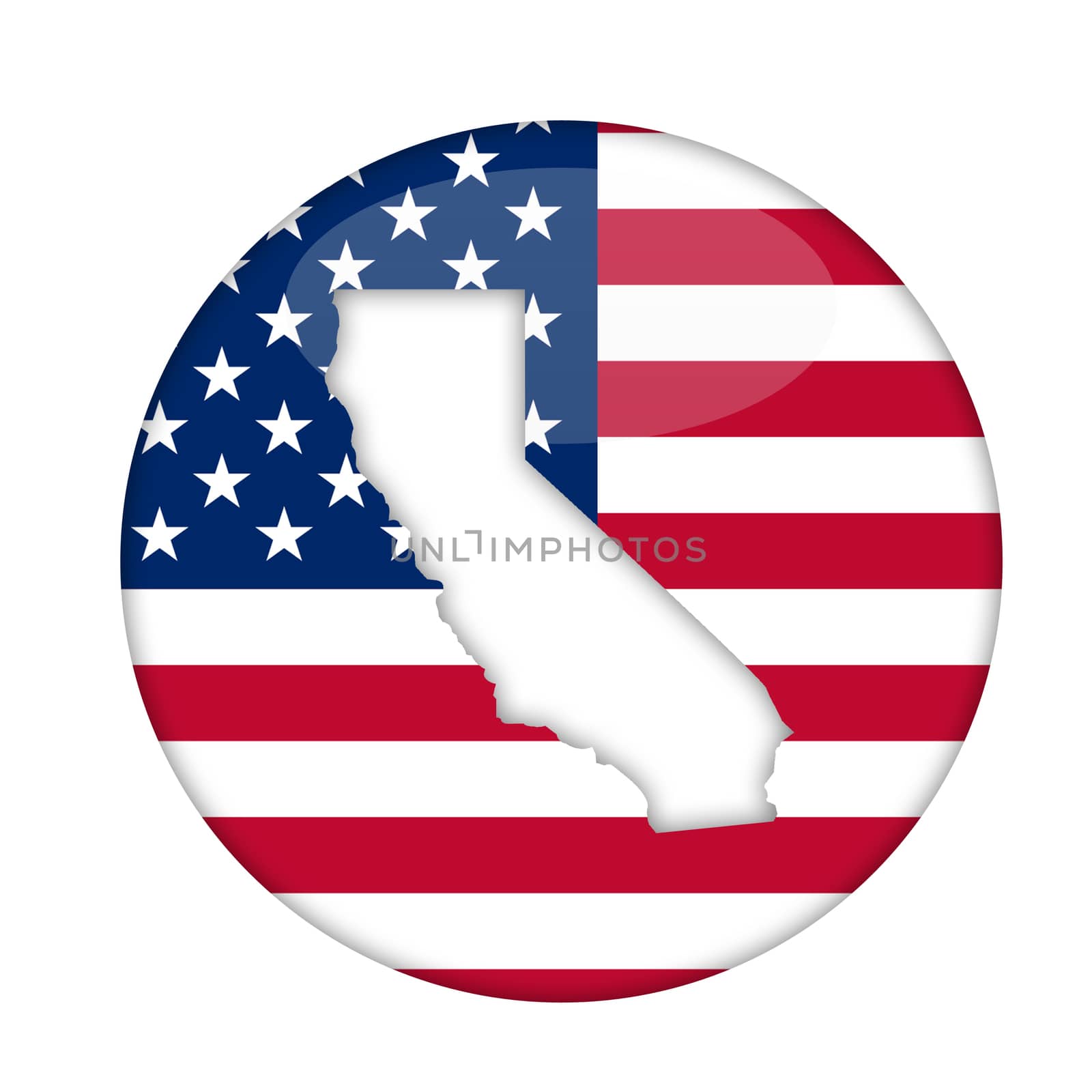 California state of America badge isolated on a white background.