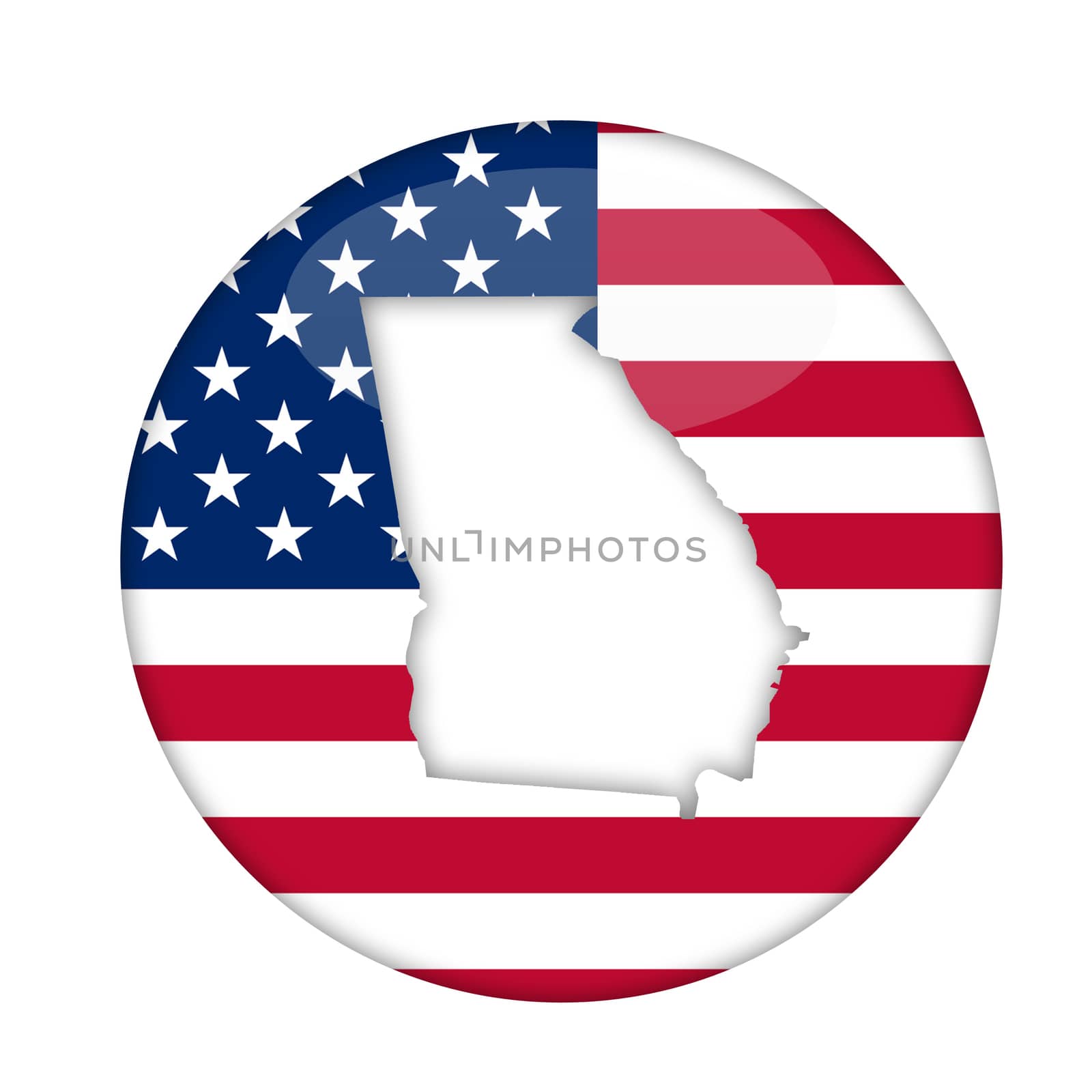 Georgia state of America badge isolated on a white background.