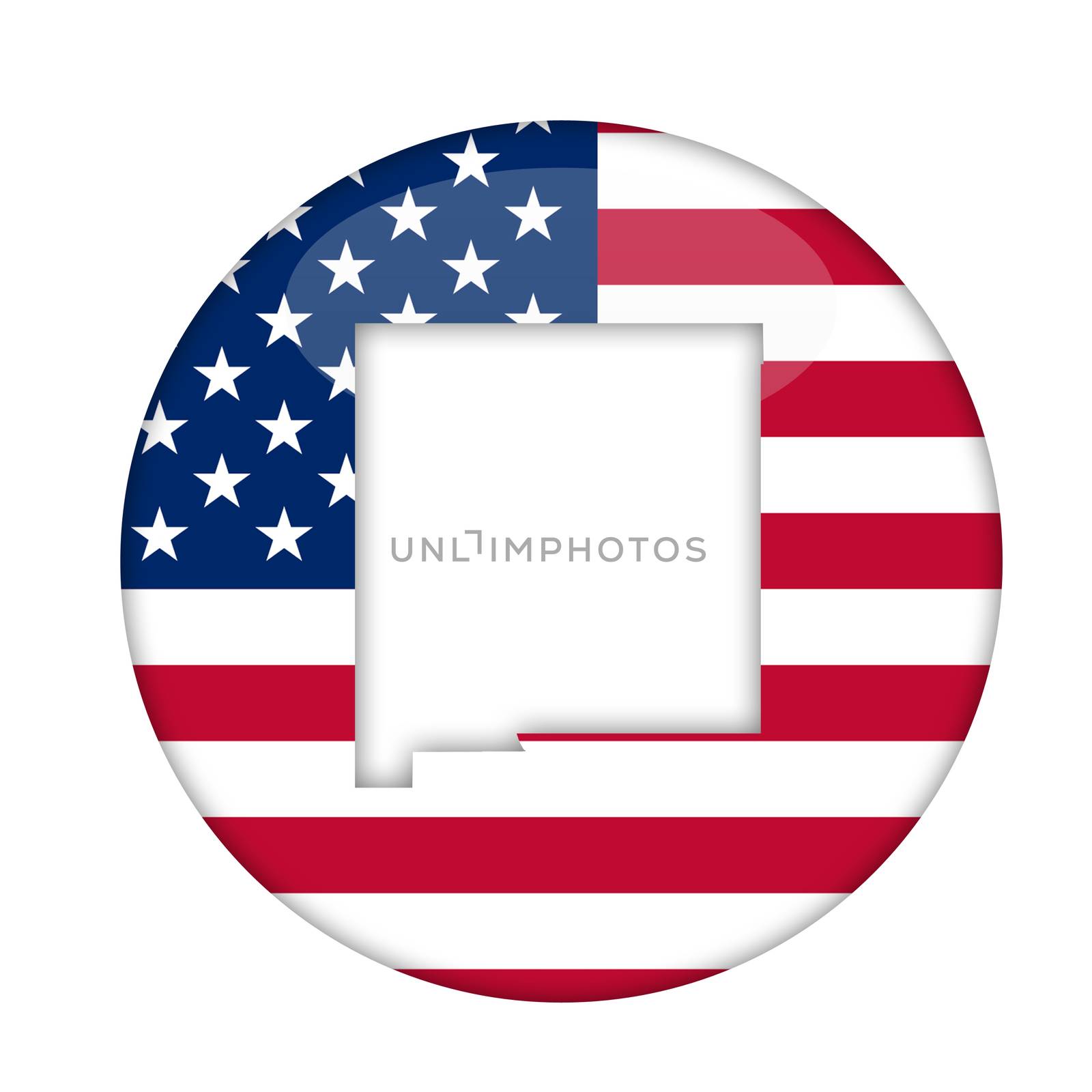 New Mexico state of America badge isolated on a white background.