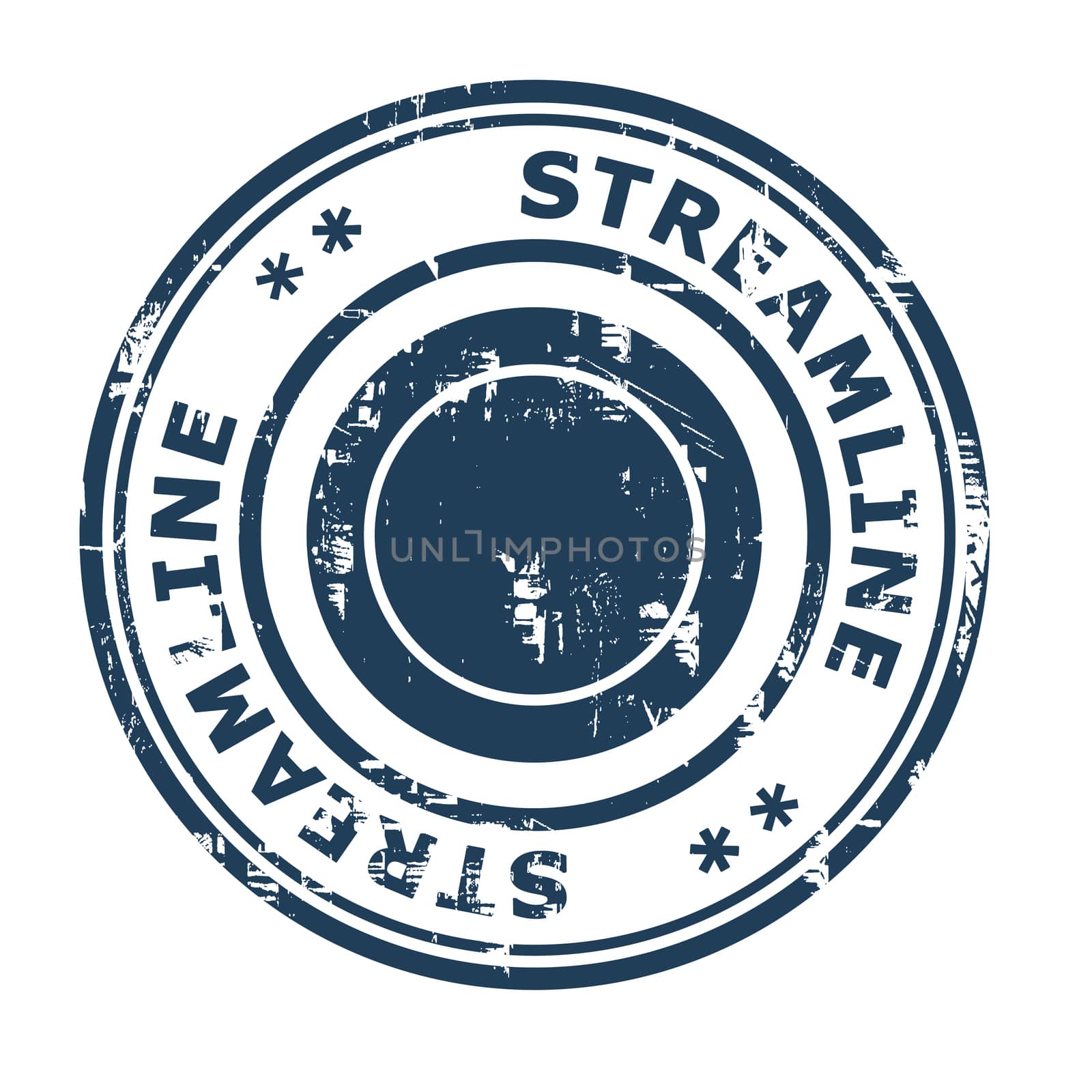 Streamline business concept rubber stamp isolated on a white background.
