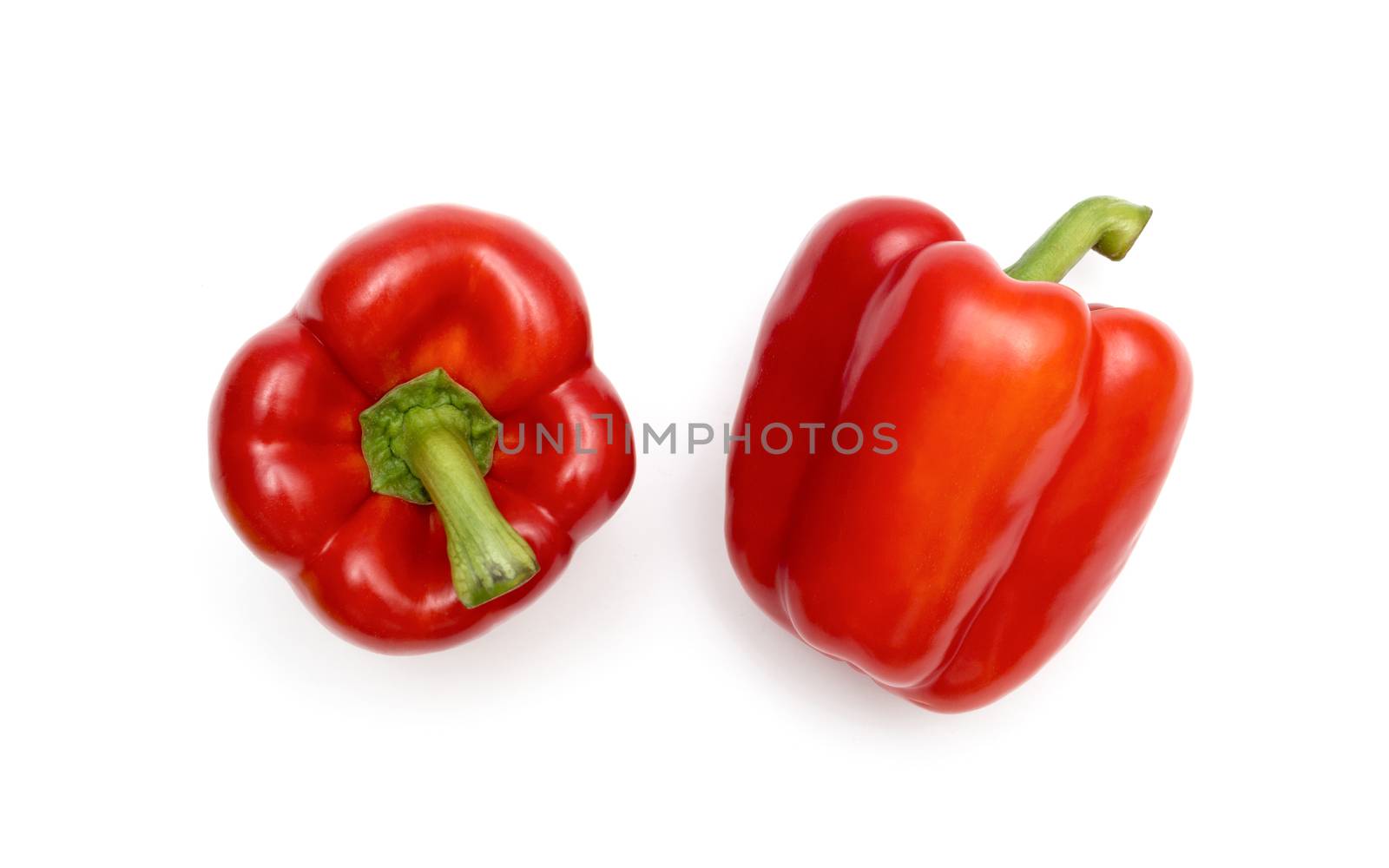 Sweet red pepper isolated on white background cutout