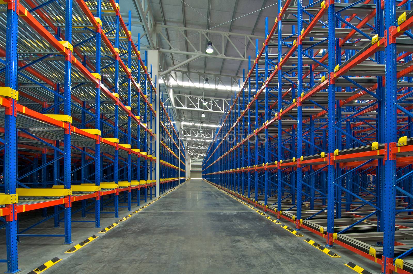 Warehouse  shelving  storage, metal, pallet racking system in warehouse