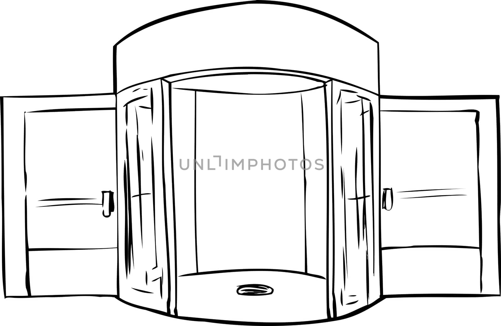 Outline of entrance with missing revolving door
