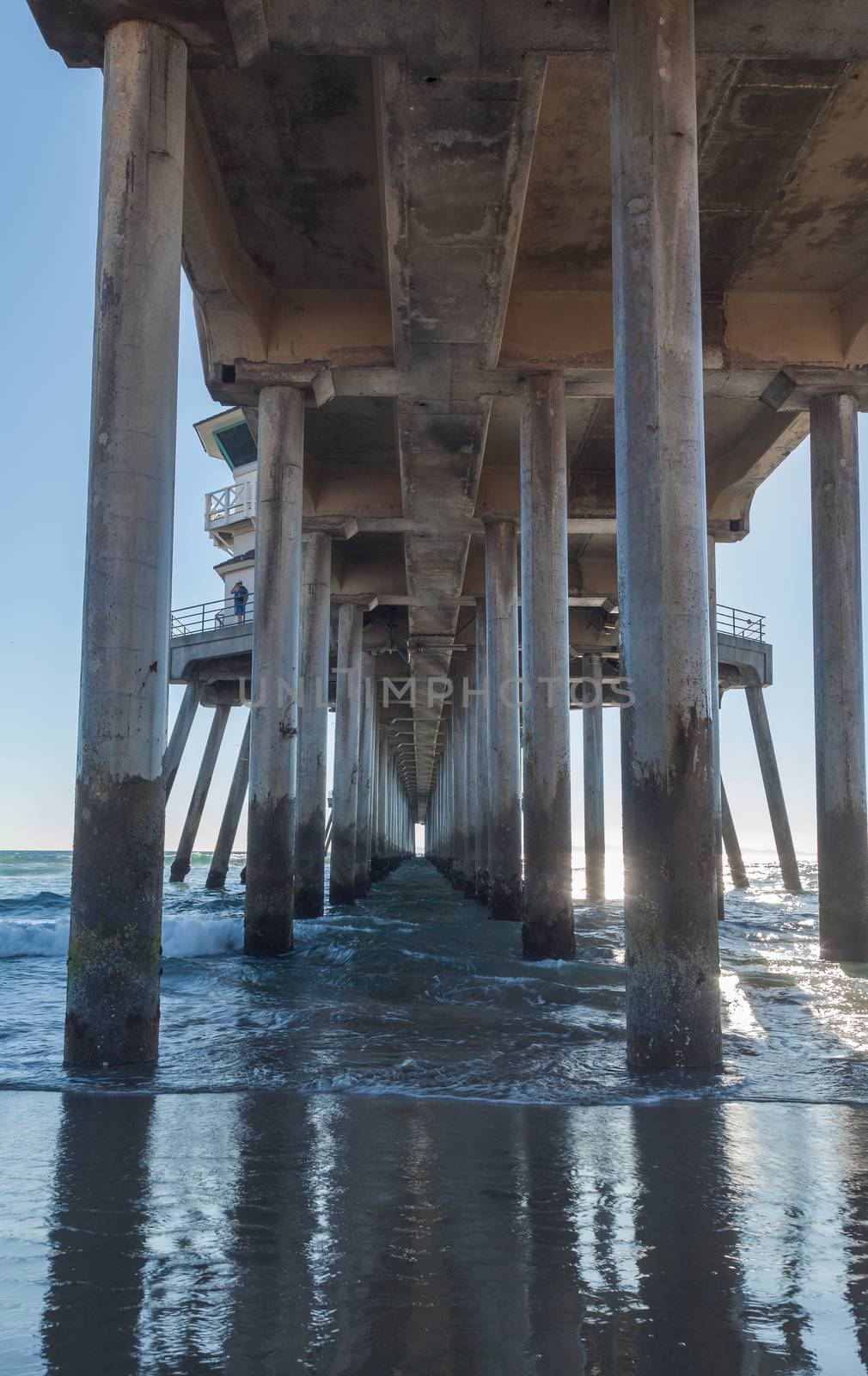 Under the Huntington Beach Pier by steffstarr