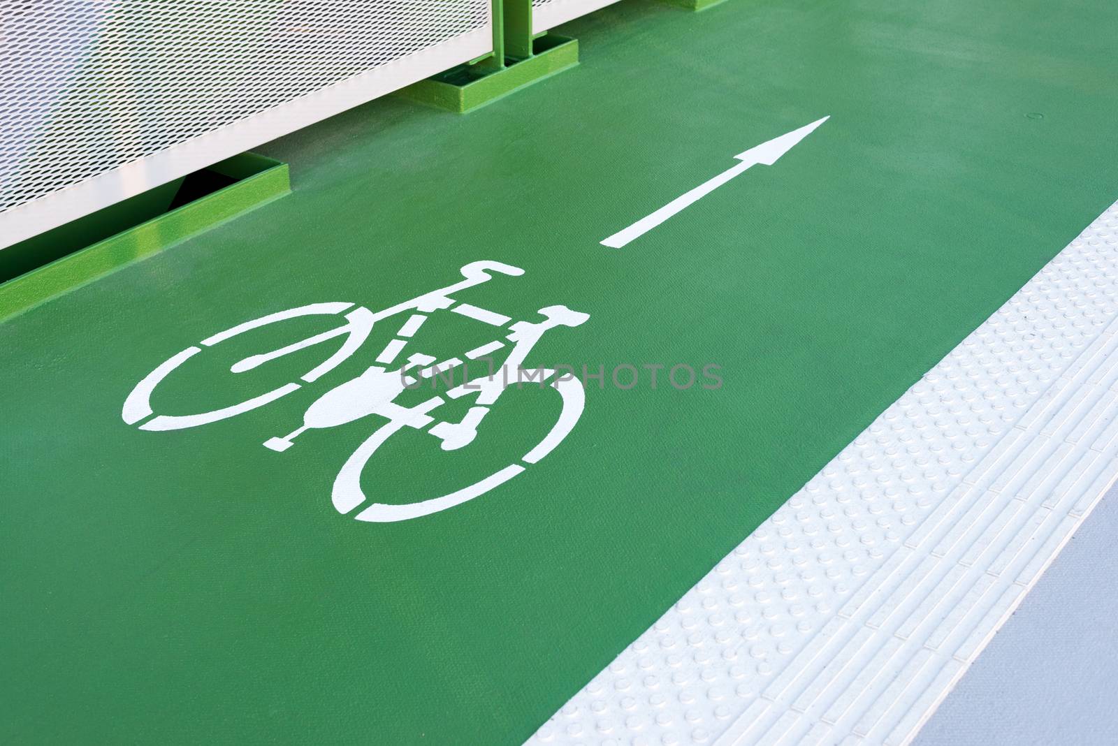 Bicycle road sign and arrow by DNKSTUDIO