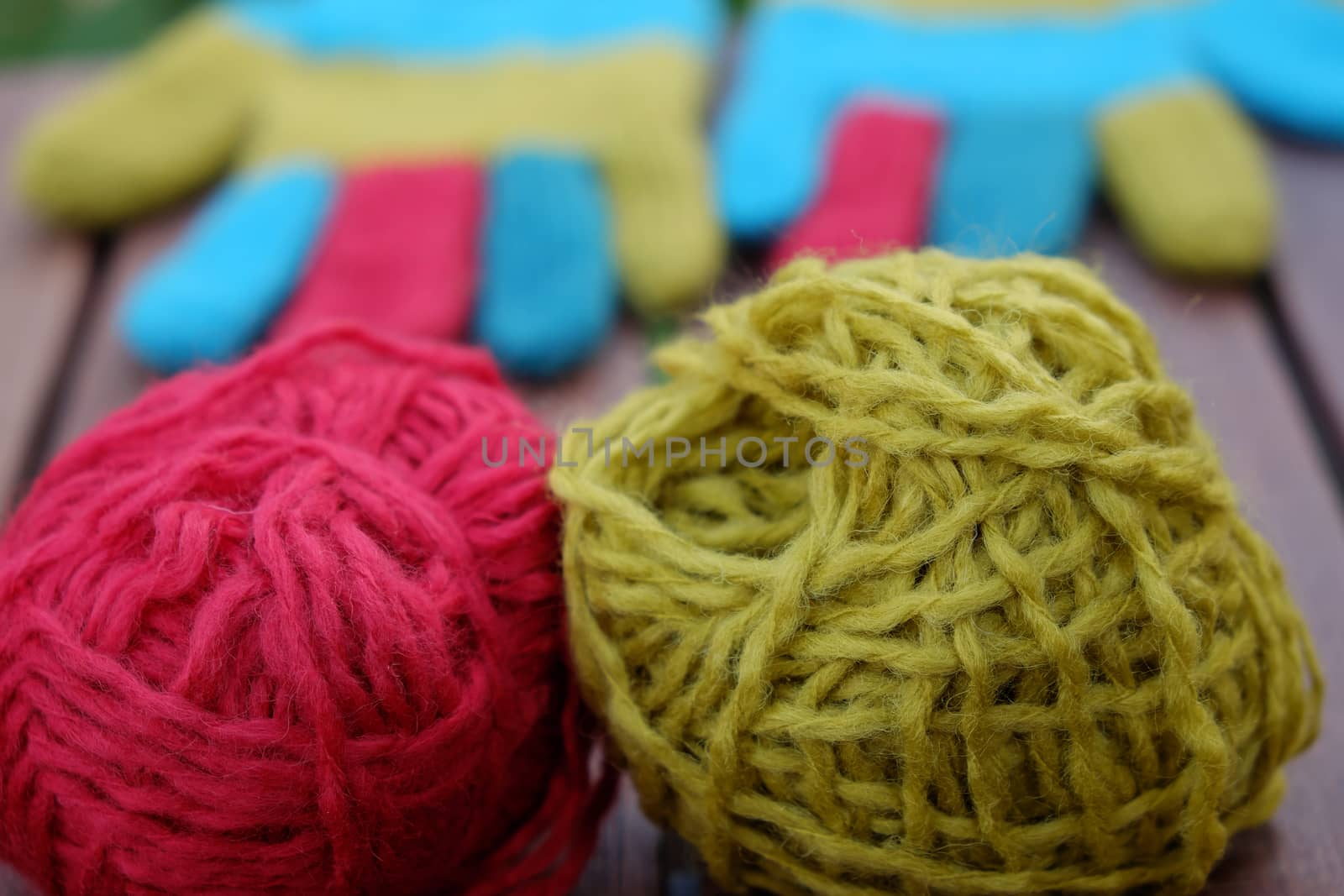 colorful knitted gloves for cold day by xuanhuongho