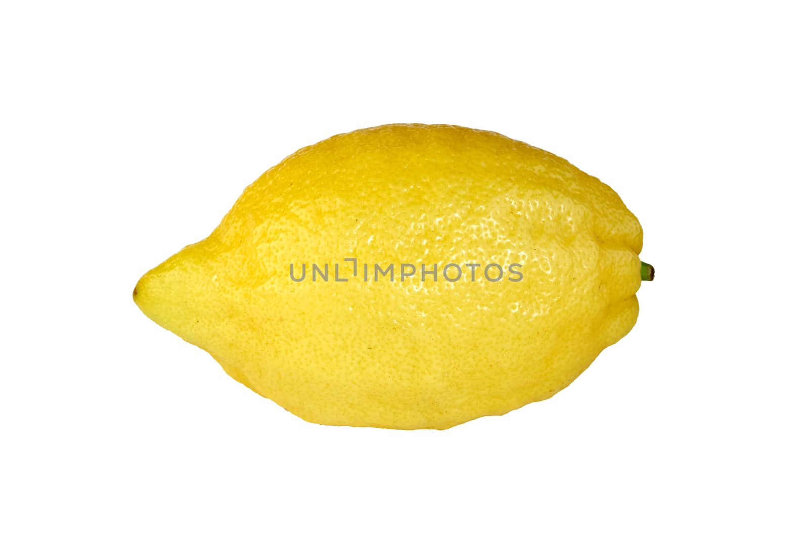 Lemon ripe and unpeeled on white background