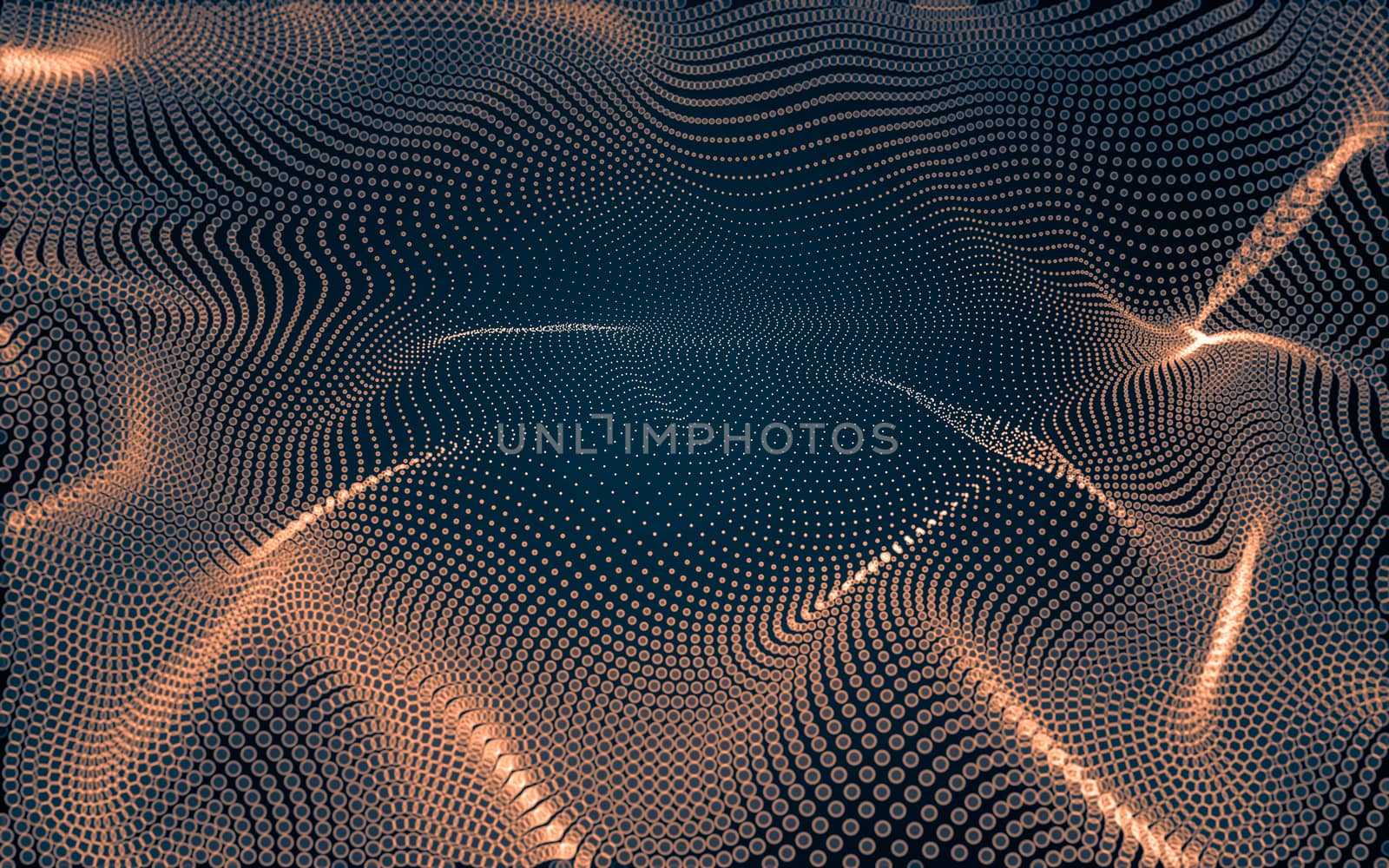 Abstract polygonal space low poly dark background, 3d rendering by teerawit