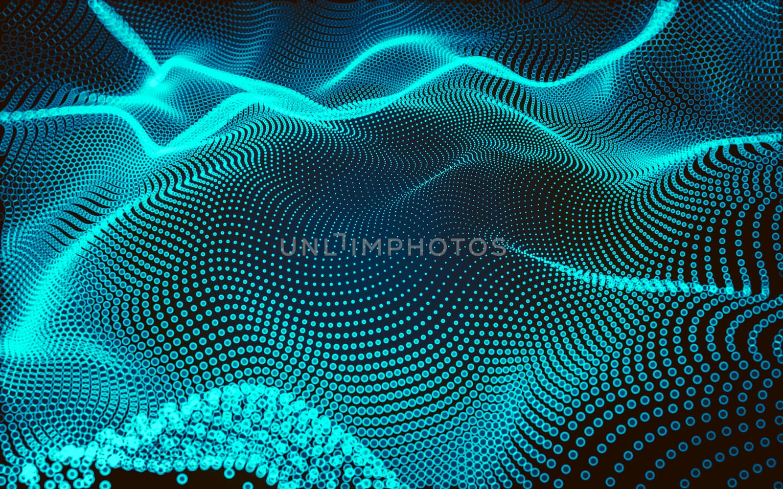 Abstract polygonal space low poly dark background with connecting dots and lines. Connection structure. 3d rendering