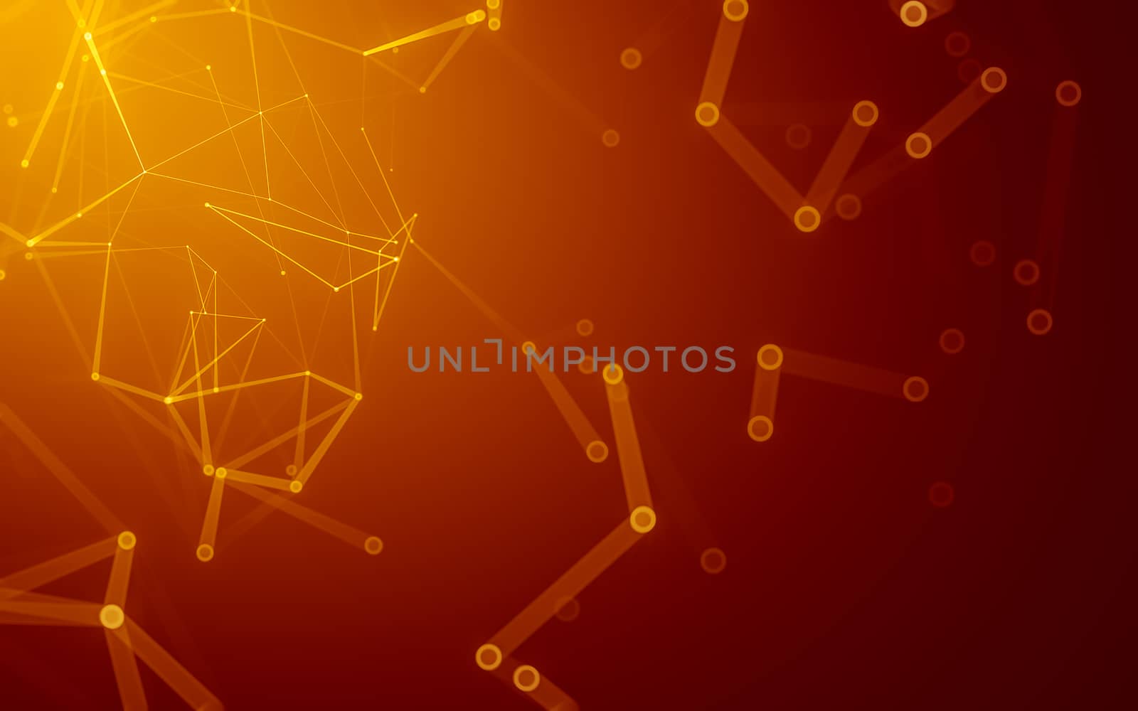 Abstract polygonal space low poly dark background with connecting dots and lines. Connection structure. 3d rendering