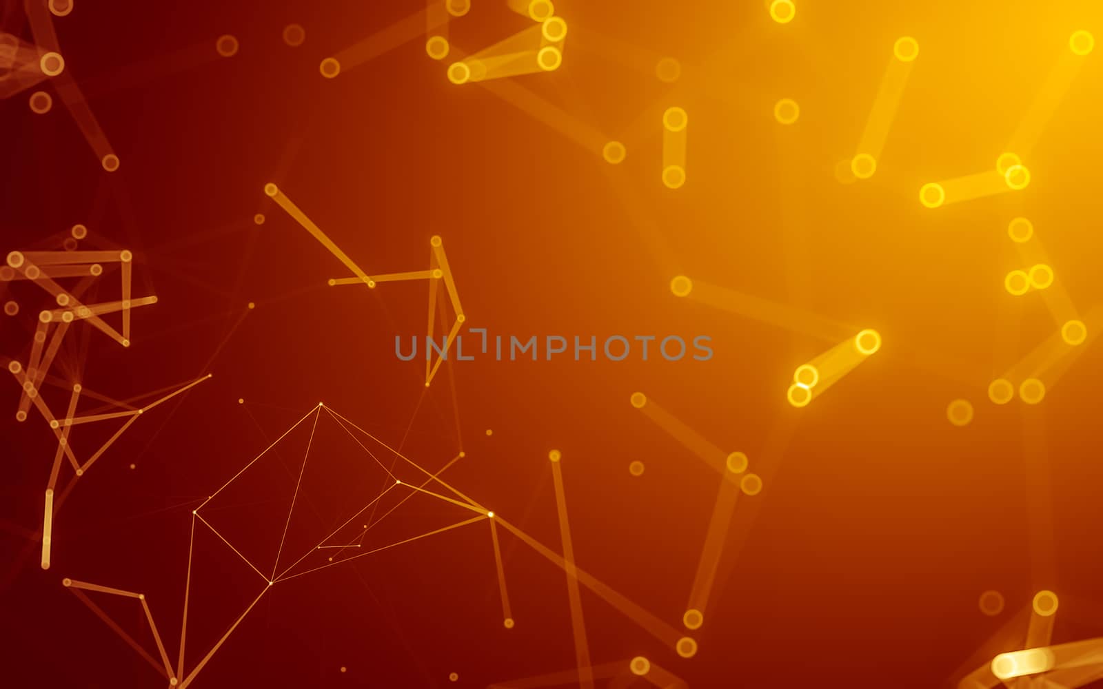 Abstract polygonal space low poly dark background with connecting dots and lines. Connection structure. 3d rendering