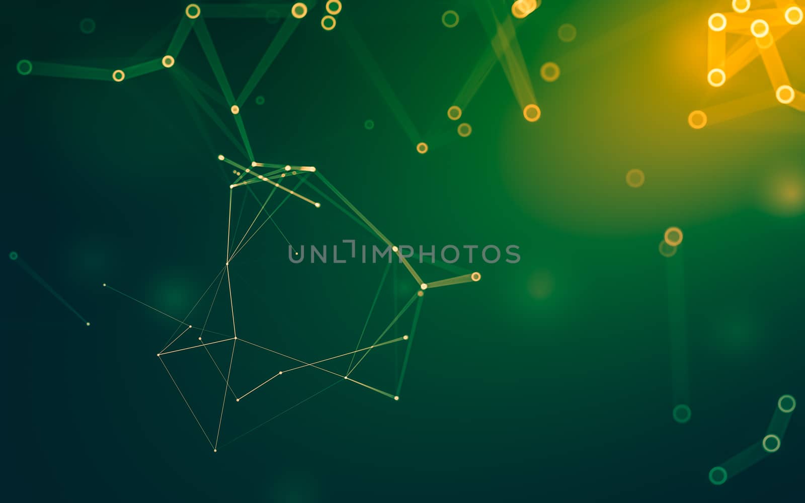 Abstract polygonal space low poly dark background with connecting dots and lines. Connection structure. 3d rendering