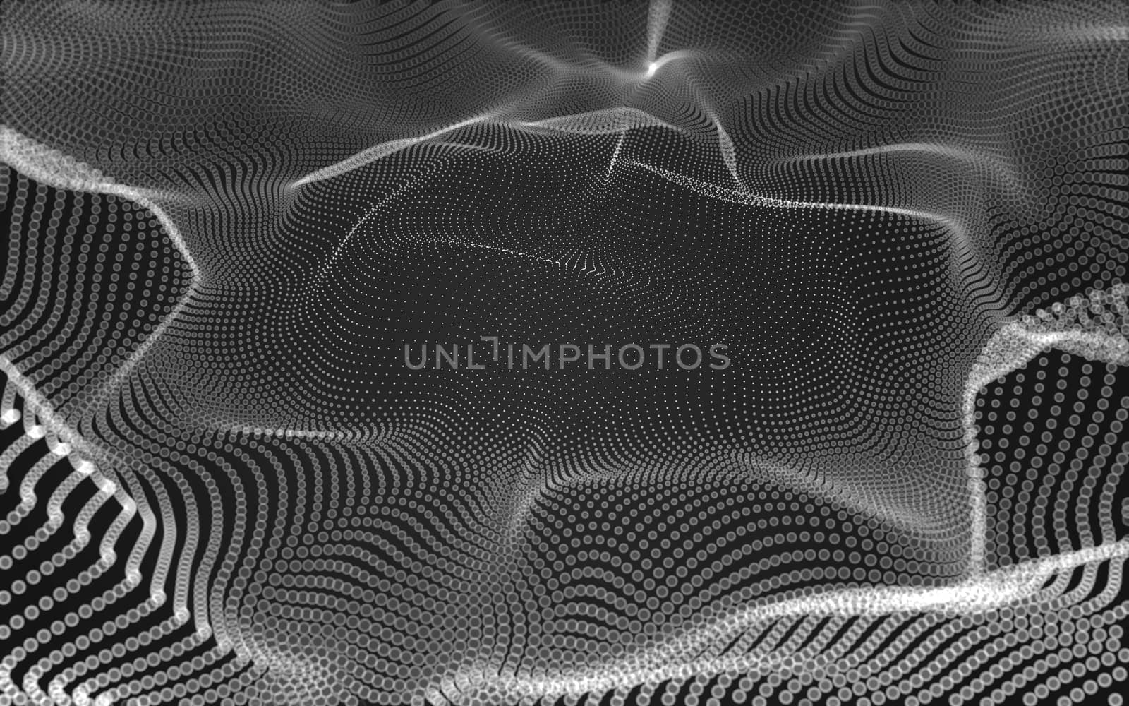 Abstract polygonal space low poly dark background with connecting dots and lines. Connection structure. 3d rendering