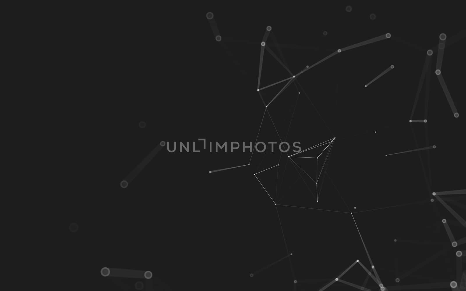 Abstract polygonal space low poly dark background with connecting dots and lines. Connection structure. 3d rendering